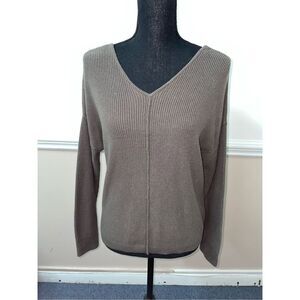 Pink Rose Green Button Up Sweater